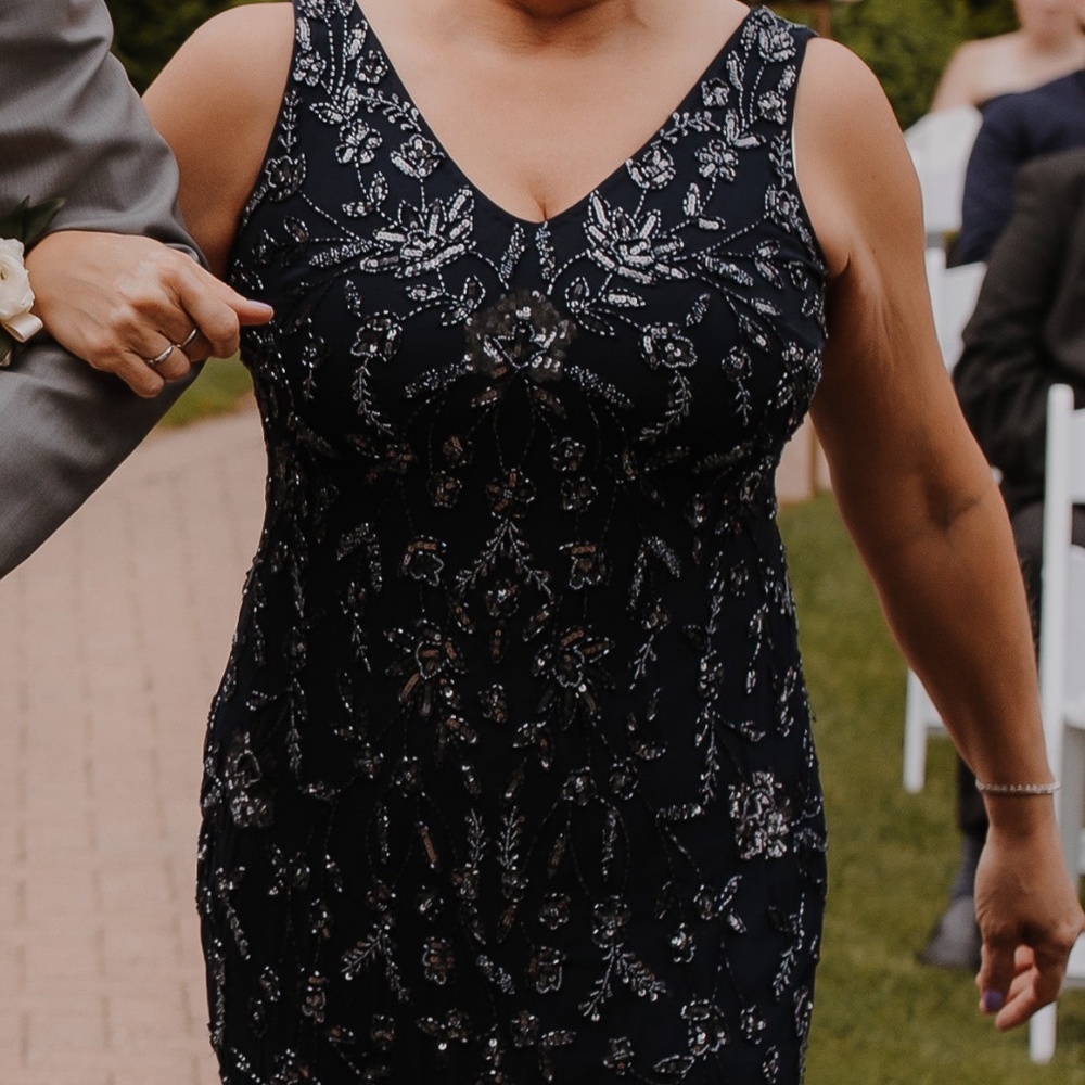 Navy blue beaded gown